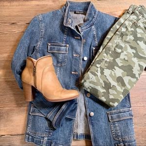 Tahari Fitted Denim Jacket